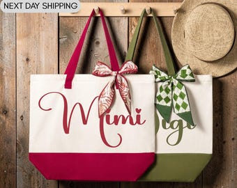 Custom Family Member Tote Bag, Personalized Mama Aunt Sister Tote, Grandmother Gift Bag, Family Trip Group Tote, Mother Day Party Gift Bag