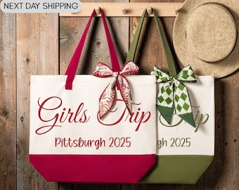 Custom Girls Trip Tote Bag, Bachelorette Party Event Bag, Weekend Getaway Group Tote, Bridal Squad Travel Bag, Bestie Vacation Gift Bag