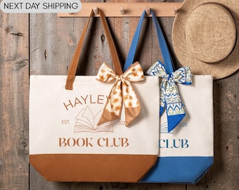 Custom Book Club Tote Bag, Reading Lover Gift, Literary Carryall, Book Enthusiast Present, Library Tote Bag, Book Worm Gift Tote