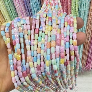 10x14mm Rectangular Mother of Pearl Crystal Beads – Jewelry Making, 1 Strand (45 pcs)
