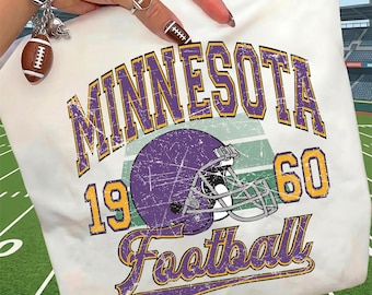 Vintage Minnesota Football PNG Retro Football Clipart Distressed Sports Illustration Hand Drawn Sublimation PNG Football Gift
