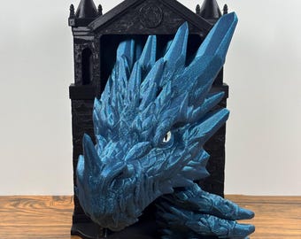 Sujetalibros Ruina de Dragón Gótica | Rincón de lectura Catedral del Dragón | Impresión 3D