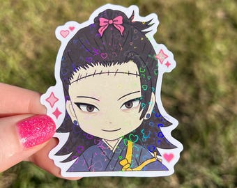 Chibi Sorcerer Sticker | Holographic Anime Sticker for Laptop, Kindle, Water Bottle