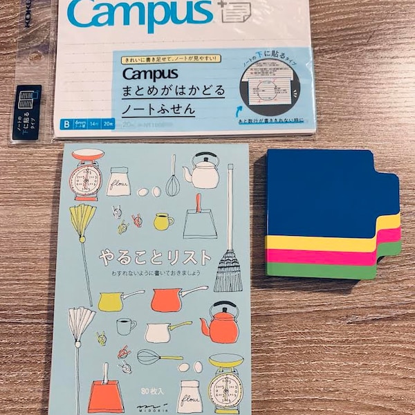 CAMPUS and MIDORI productivity kit - To Do List and Large Sticky Note + BONUS sticy tabs