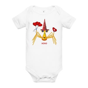 Lindo San Valentín One Piece, Cangrejo de dibujos animados, Onesie, Baby Shower, Regalo para, Bebé, recién nacido, bebé, primer cumpleaños, Corazones, caprichoso, inspirador