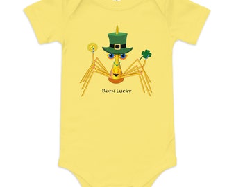 Lindo San Patricio One Piece, Cangrejo de dibujos animados, Onesie onsie, Baby Shower, Regalo para, recién nacido, bebé, primer cumpleaños, caprichoso, inspirador, irlandés