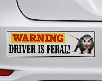 Wasserfester Vinyl-Autoaufkleber „WARNUNG: Fahrer ist unberechenbar“