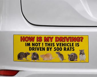 Ratten-Autoaufkleber, wasserfester Vinyl-Autoaufkleber, angetrieben von 500 Ratten