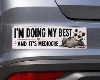 "Wasserdichter Vinyl-Autoaufkleber ""I'mfasst mein Bestes - Opossum"""