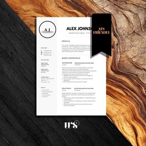 Canva Word CV-sjabloon met begeleidende brief, ATS-vriendelijk, 1-3 pagina's, bewerkbaar, modern, minimalistisch, eenvoudig, basic, overzichtelijk.