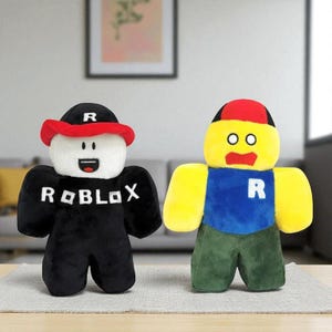 25CM Game Creative Periphery Cartoon Roblox Ice Cream Robot Plush Toy Doll Room Decoration Supplies Male and Female Birthday Gifts
