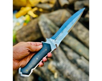 Handmade Bowie Style Knife , Custom Fixed Blade Knife, Outdoor Camping knife, Micarta sheet handle