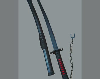 Handmade Katana Sword 36 Inch – Samurai Style Decorative Sword – Cosplay Display Weapon