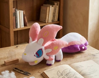 Mizutsune Monster Hunter Plush 42cm - Soft Fox Dragon Stuffed Animal Kawaii Hugging Pillow - Perfect Gift Kids Collectors