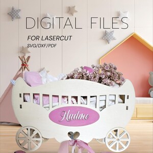 Baby Gift Box Carriage, Christening/Birthday SVG