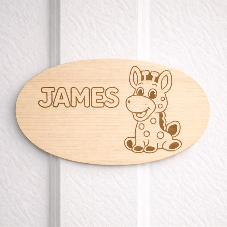 Personalized Kids Name Sign Wooden Safari Nursery Name Plaque Custom ...