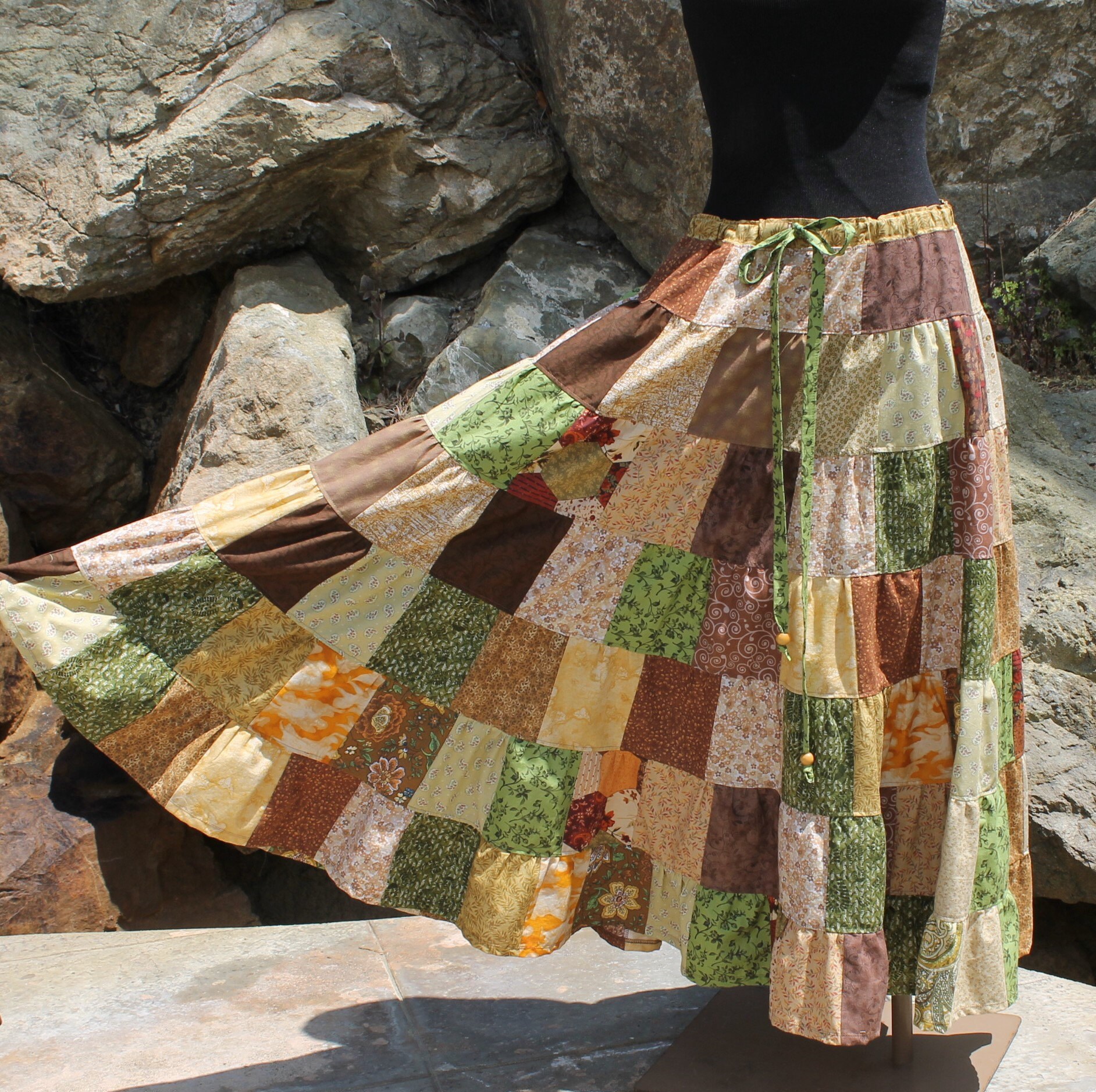 patchwork hippie skirts