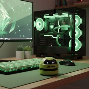 Presente tecnológico exclusivo para homens e mulheres - Mini aspirador robô de mesa - Presente incrível para programadores e estudantes - Limpador de teclado portátil Cleanaut