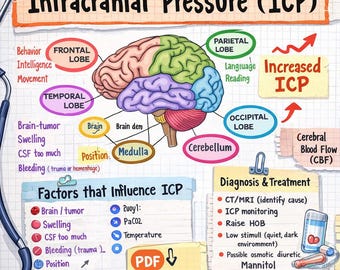Intracranial Pressure (ICP) Nursing Notes | Neuro ICU | Cheat sheets I NCLEX