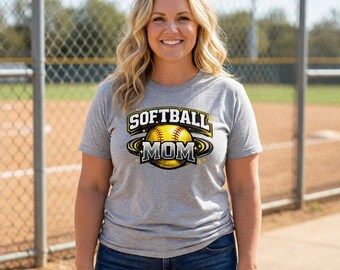 Customizable Softball Mom T-Shirt | Player Name, Jersey Number Options