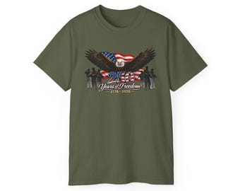 American Eagle 250 Years of Freedom Tee | USA Flag, Patriotic Military Silhouette
