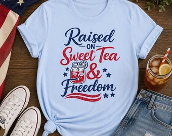 Sweet Tea Freedom Shirt | Patriotic Southern Mason Jar Graphic Tee