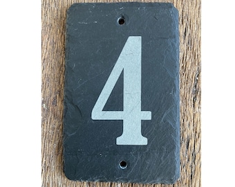 Etched Slate House Number tile address marker House Numbers Mailbox