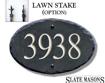 CARVED SLATE Driveway ADDRESS House Number Sign marker Stone / Personalized / Custom plate