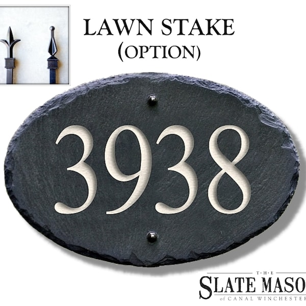 CARVED SLATE Driveway ADDRESS House Number Sign marker Stone / Personalized / Custom plate