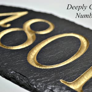SLATE House Numbers Carved Stone Marker / Home Address Sign plaque Custom Modern outdoor image 4