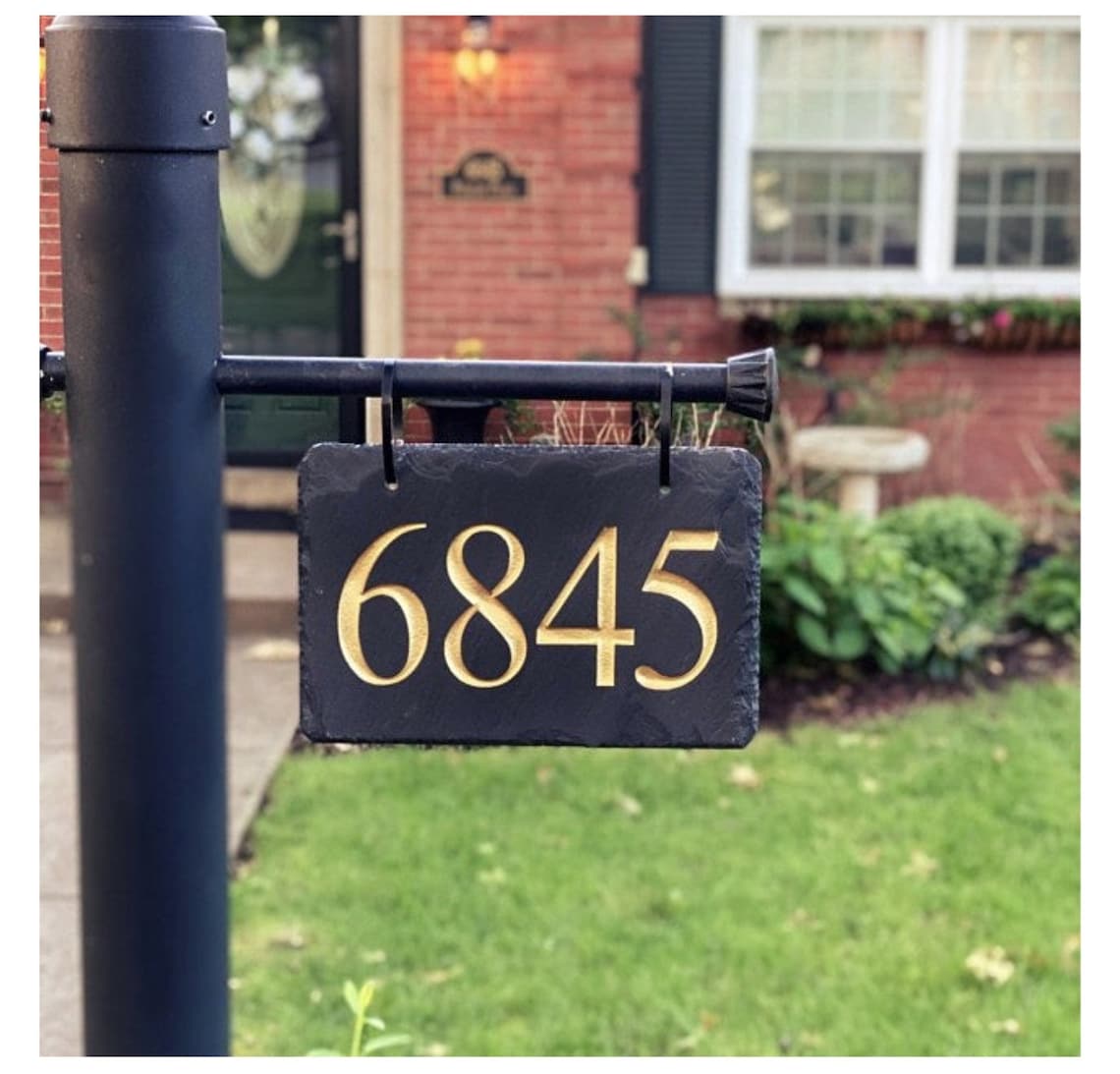 HANGING House Numbers Mailbox Lamppost carved Stone Address Etsy