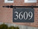 HANGING House Numbers Mailbox Lamppost (Carved Stone ) Address plaque Reflective 