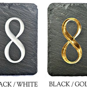 SLATE House Numbers Carved Stone Marker / Home Address Sign plaque Custom Modern outdoor image 5
