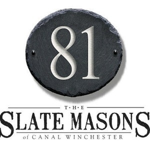 1 - 2 Digit Carved Slate Number Address Plaque Marker  Sign plaque Modern House Numbers