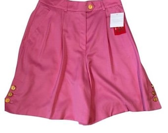Escada Margaretha Ley Shorts 40/10 Rosa Ull NWT Vintage Tillverkad i Tyskland