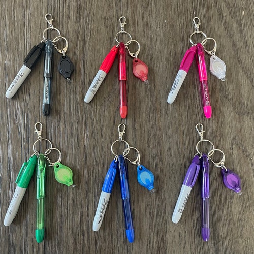 Mini Badge Reel Accessories Scissors Pen Highlighter Etsy