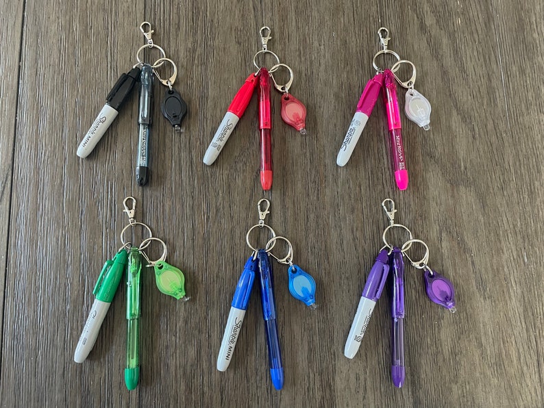 Badge Reel Keychain, Nurse Pens, Hospital Employee, Backpack Accessory, Golf Bag Accessories, Mini Sharpie, Pen, and Light 