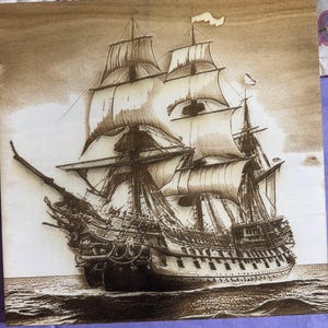3D Laser Engraved Plaque  -  Historic Tall Ship