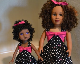 Look alike dresses for 18 and 14 inch dolls/SOLD SEPARATELY or as a SET