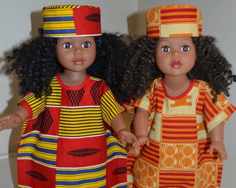 Kaftan with kufi hat for 18 inch doll/ Each sold separately or as a set