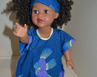 Caftan and head wrap for 18 inch doll