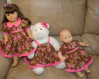 Breast Cancer Awareness dresses for your dolls