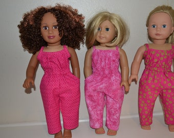 Jumpsuit with pockets for 18 inch doll each sold separately