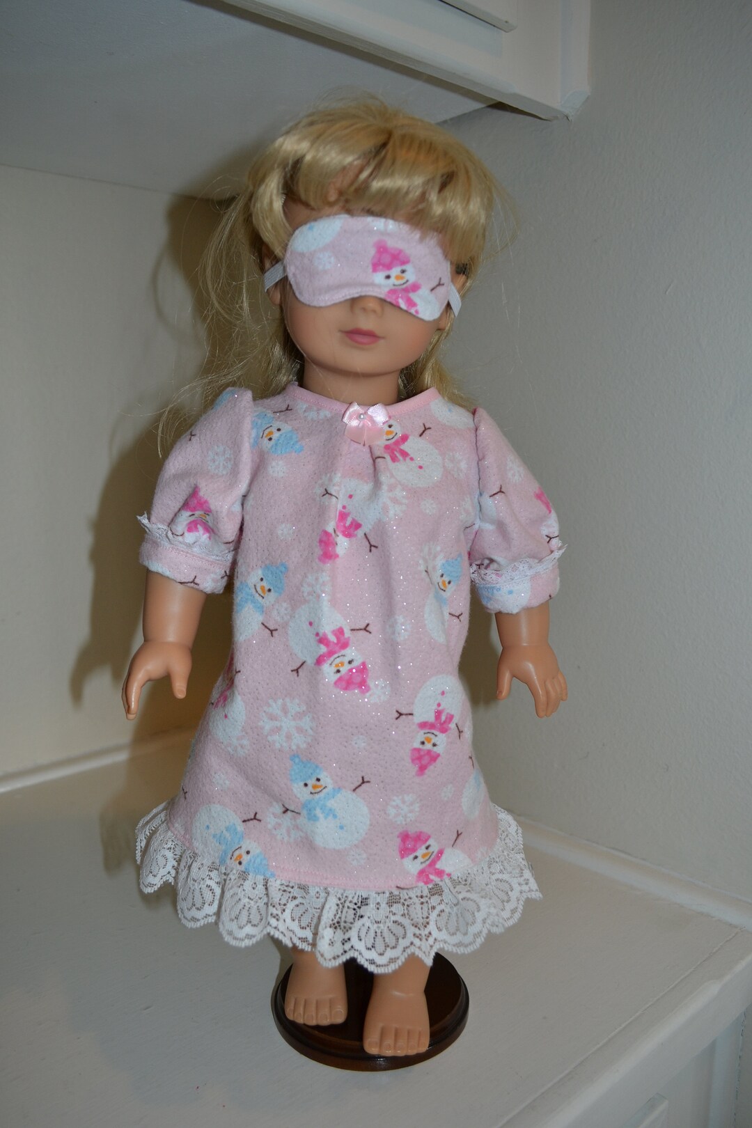 Winter Nightgown and Sleep Mask for 18 Inch Doll Etsy