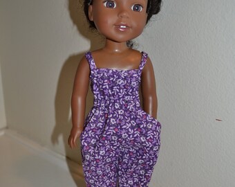 Purple jumpsuit/pantsuit for 14 inch doll