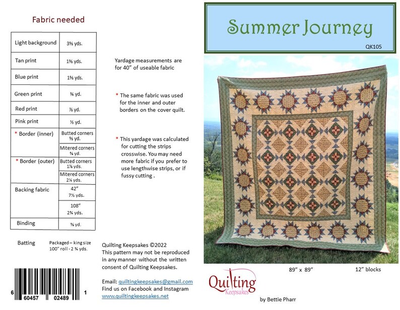 Summer Journey Quilt Pattern PDF Etsy