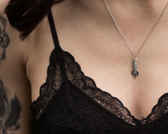 Spinal Cord Necklace / Vertebrae Necklace / Human Spine / Backbone Jewelry / Anatomical / Chiropractor Necklace