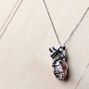 Anatomical Heart Necklace, Anatomical Necklace, Heart Necklace, Heart, Anatomical Silver Heart, Unique Gift Anatomy Heart Surgeon Nurse Gift