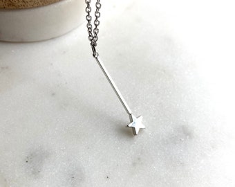 Custom Fairy Godmother Wand Silver Necklace / Fairy Godmother / Cinderella / Magic Wand Jewelry / Godmother Gift