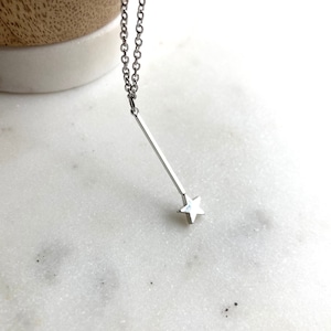 Custom Intitals Fairy Godmother Wand Silver Necklace / Fairy Godmother / Cinderella / Magic Wand Jewelry / Godmother Gift
